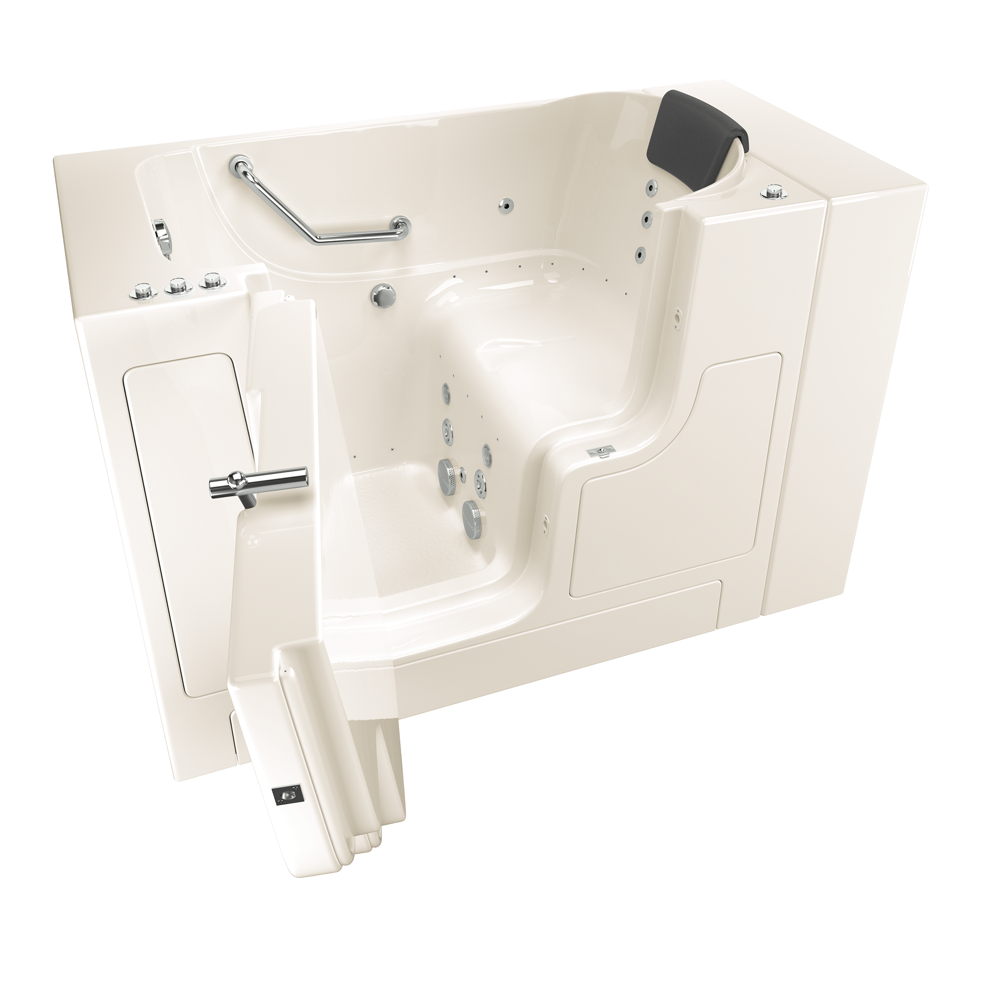 Gelcoat Premium Series 30 x 52  Inch Walk in Tub With Combination Air Spa and Whirlpool Systems   Left Hand Drain WIB LINEN